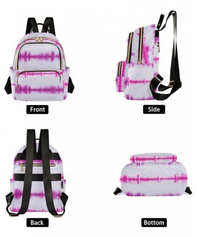 Women Backpack Batik Tie Dye Abstract Pink Stripes Durable Travel Backpack Lightweight Handbag Lady Purse Roomy Double Zipper...