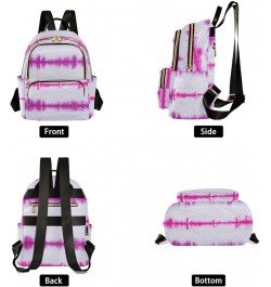 Women Backpack Batik Tie Dye Abstract Pink Stripes Durable Travel Backpack Lightweight Handbag Lady Purse Roomy Double Zipper...