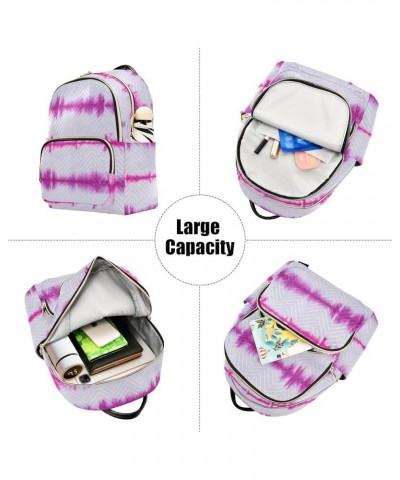 Women Backpack Batik Tie Dye Abstract Pink Stripes Durable Travel Backpack Lightweight Handbag Lady Purse Roomy Double Zipper...