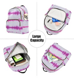 Women Backpack Batik Tie Dye Abstract Pink Stripes Durable Travel Backpack Lightweight Handbag Lady Purse Roomy Double Zipper...