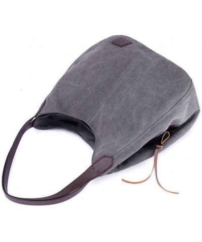 Ladies Casual Hobo Large- capacity Handbag Canvas Work Bag Women Tote Bag Handle Shoulder Bag Casual Grey $17.98 Totes