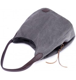 Ladies Casual Hobo Large- capacity Handbag Canvas Work Bag Women Tote Bag Handle Shoulder Bag Casual Grey $17.98 Totes