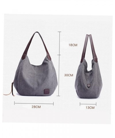 Ladies Casual Hobo Large- capacity Handbag Canvas Work Bag Women Tote Bag Handle Shoulder Bag Casual Grey $17.98 Totes