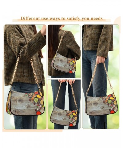 Spices Herbs Tomato Chili Garlic Shoulder Bag for Women Hobo Tote Handbag Gold Chain Crossbody Bag with Zipper Clutch Purse H...