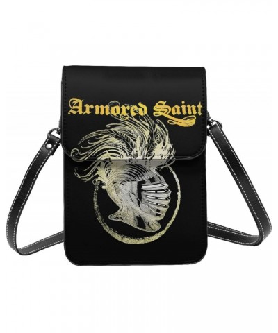 Armored Music Saint Band Small Cell Phone Purse Cell Phone Purse Clutch Handbag For Womens Female Black $13.97 Crossbody Bags