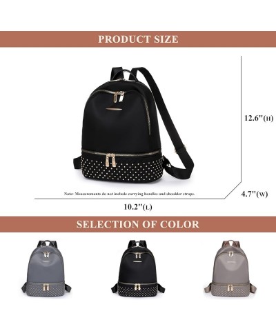 Oxford Backpacks Purses for Women Quilted Fashion Daypack Casual Studded Bookbag Ladies Outdoor Travel Shoulder Bags (Beige) ...