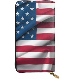 American Flag picture Leather long clutch wallet : Comfortable, lightweight, waterproof, durable 7.48 x 4.13 in $25.92 Clutches