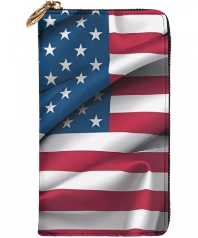 American Flag picture Leather long clutch wallet : Comfortable, lightweight, waterproof, durable 7.48 x 4.13 in $25.92 Clutches