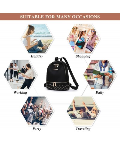 Oxford Backpacks Purses for Women Quilted Fashion Daypack Casual Studded Bookbag Ladies Outdoor Travel Shoulder Bags (Beige) ...