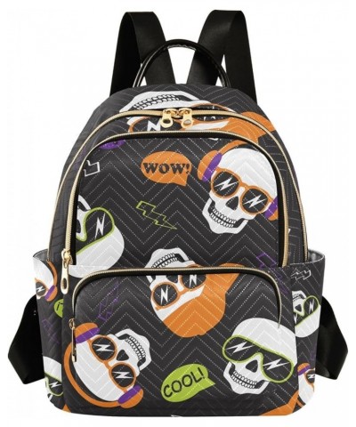 Small Backpack for Women Travel Bag Cool Skeleton Skull Daypack Purse Fashion Shoulder Bag Rucksack Medium A268 $13.25 Backpacks