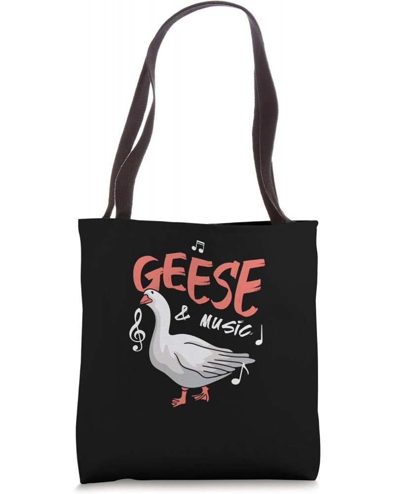 Geese and Music Cute Goose Music Notes Musician Tote Bag $11.42 Totes