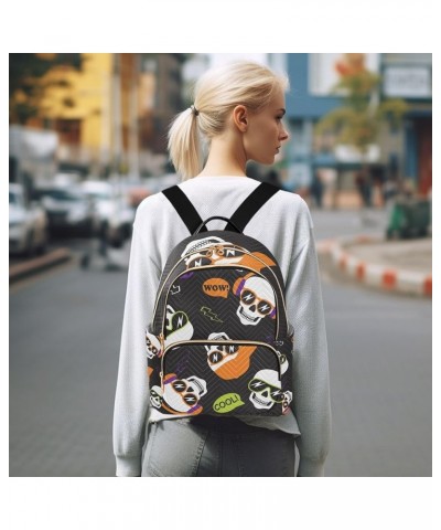 Small Backpack for Women Travel Bag Cool Skeleton Skull Daypack Purse Fashion Shoulder Bag Rucksack Medium A268 $13.25 Backpacks