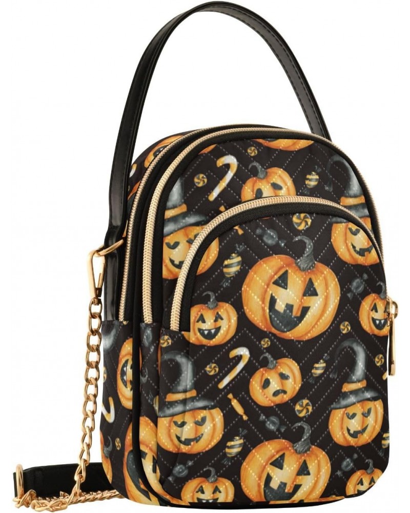 Halloween Cell Phone Purse Jack O Lantern Pumpkin Crossbody Handbag Durable Shoulder Bag Sturdy Travel Pouch Compact Chic Bag...