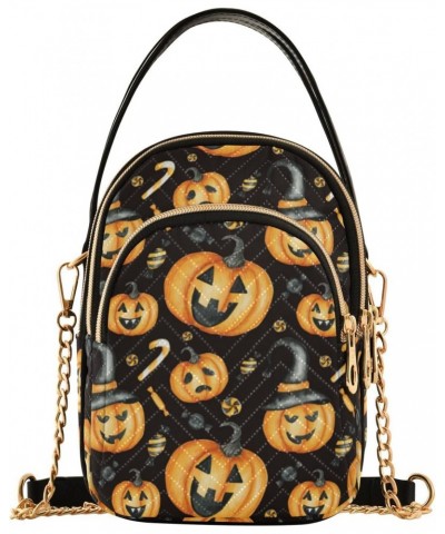 Halloween Cell Phone Purse Jack O Lantern Pumpkin Crossbody Handbag Durable Shoulder Bag Sturdy Travel Pouch Compact Chic Bag...