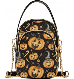 Halloween Cell Phone Purse Jack O Lantern Pumpkin Crossbody Handbag Durable Shoulder Bag Sturdy Travel Pouch Compact Chic Bag...