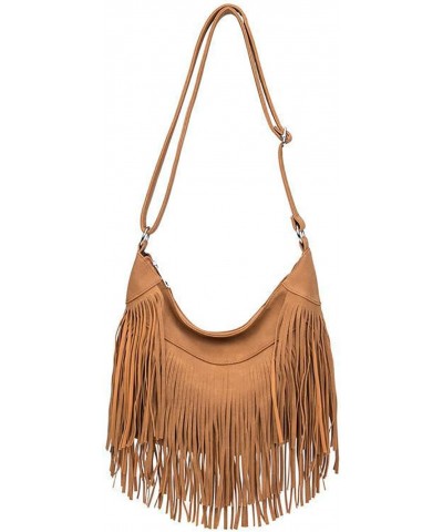 Women's Pu Leather Fringe Purse Crossbody Hippie Bag Vintage Crossbody Bag $13.20 Crossbody Bags