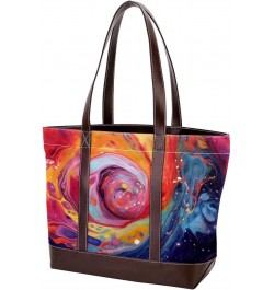 The Tote Bag For Women,Tote Bag With Zipper,Canvas Tote Bag,Abstract Watercolor Paint Colored Handbags $28.14 Totes