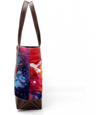 The Tote Bag For Women,Tote Bag With Zipper,Canvas Tote Bag,Abstract Watercolor Paint Colored Handbags $28.14 Totes