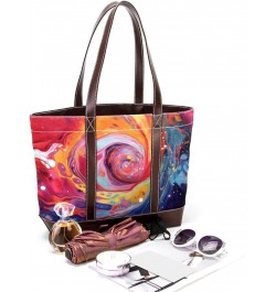 The Tote Bag For Women,Tote Bag With Zipper,Canvas Tote Bag,Abstract Watercolor Paint Colored Handbags $28.14 Totes