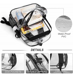 Clear PVC Backpack Compatible with Retro Vintage Red Line Baseball, Stadium Approved Backpack with Adjustable Strap for Conce...