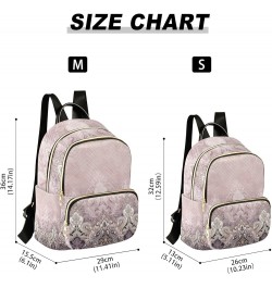 Classic Pink Paisley Floral Small Quilted Backpack for Women Mini Womens Backpack Travel Purse with Luggage Strap Classic Pin...