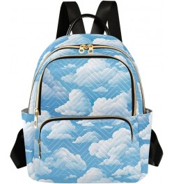 White Cloud Blue Sky Backpack Purse for Women Small Travel Bag Fashion Daypack M 202a5214 M(11.4"x6.1"x14.17") 202a5214 $19.2...