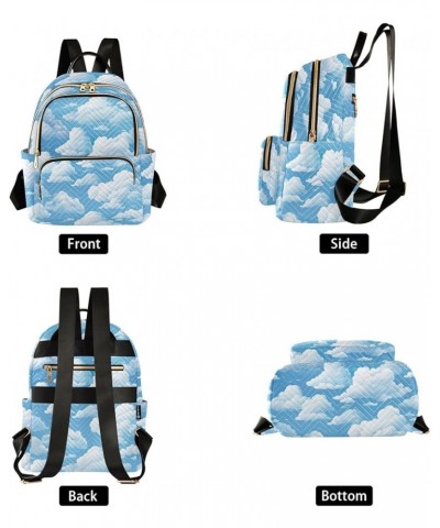 White Cloud Blue Sky Backpack Purse for Women Small Travel Bag Fashion Daypack M 202a5214 M(11.4"x6.1"x14.17") 202a5214 $19.2...