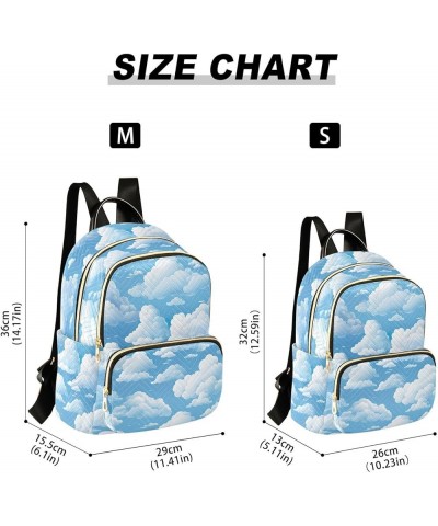 White Cloud Blue Sky Backpack Purse for Women Small Travel Bag Fashion Daypack M 202a5214 M(11.4"x6.1"x14.17") 202a5214 $19.2...