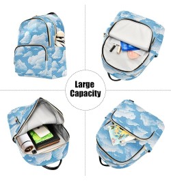 White Cloud Blue Sky Backpack Purse for Women Small Travel Bag Fashion Daypack M 202a5214 M(11.4"x6.1"x14.17") 202a5214 $19.2...