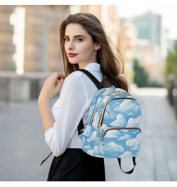 White Cloud Blue Sky Backpack Purse for Women Small Travel Bag Fashion Daypack M 202a5214 M(11.4"x6.1"x14.17") 202a5214 $19.2...