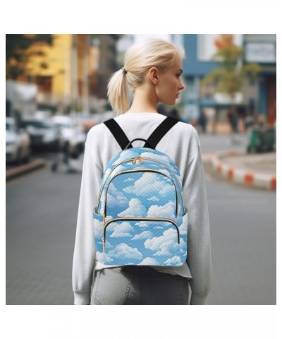 White Cloud Blue Sky Backpack Purse for Women Small Travel Bag Fashion Daypack M 202a5214 M(11.4"x6.1"x14.17") 202a5214 $19.2...