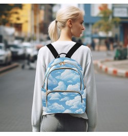 White Cloud Blue Sky Backpack Purse for Women Small Travel Bag Fashion Daypack M 202a5214 M(11.4"x6.1"x14.17") 202a5214 $19.2...