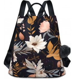 Black Floral Womens Backpack Purse Anti Theft Travel Shoulder Bag Casual Daypack Backpack for Work Travel Ladies Women $21.19...