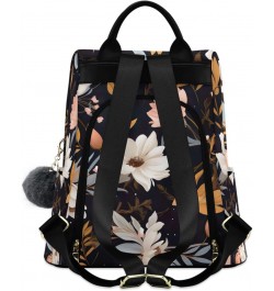 Black Floral Womens Backpack Purse Anti Theft Travel Shoulder Bag Casual Daypack Backpack for Work Travel Ladies Women $21.19...