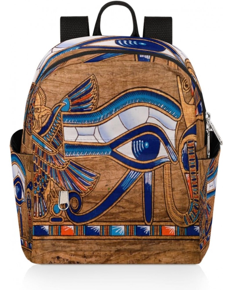 Egypt Pattern Mini Backpack Purse for Women Girls, Egyptian Horus Eye Small Backpack Lightweight Casual Travel Bag Daypack fo...