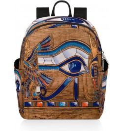 Egypt Pattern Mini Backpack Purse for Women Girls, Egyptian Horus Eye Small Backpack Lightweight Casual Travel Bag Daypack fo...