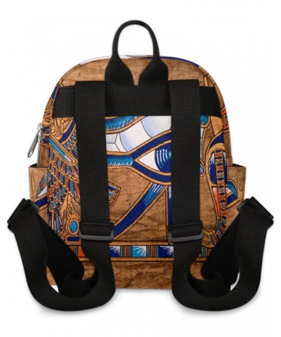 Egypt Pattern Mini Backpack Purse for Women Girls, Egyptian Horus Eye Small Backpack Lightweight Casual Travel Bag Daypack fo...