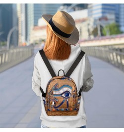 Egypt Pattern Mini Backpack Purse for Women Girls, Egyptian Horus Eye Small Backpack Lightweight Casual Travel Bag Daypack fo...