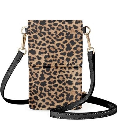 African Indian Aztec Small Crossbody Cell Phone Purse for Women Pu Leather Crossbody Bag for Travel Wild Leopard $12.00 Cross...