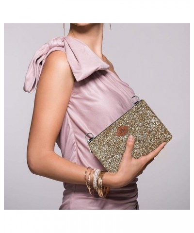 Crossbody Clutch Purse for Women, Glitter Evening Bag, Sequin Wedding Handbag for Party Gold $13.19 Evening Bags