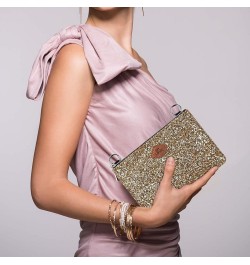 Crossbody Clutch Purse for Women, Glitter Evening Bag, Sequin Wedding Handbag for Party Gold $13.19 Evening Bags