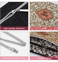 Crossbody Clutch Purse for Women, Glitter Evening Bag, Sequin Wedding Handbag for Party Gold $13.19 Evening Bags