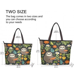 Cute Sloths Tote Top Handle Shoulder Bags Fashion Zipper Shopping Bag for Women $10.70 Handbags