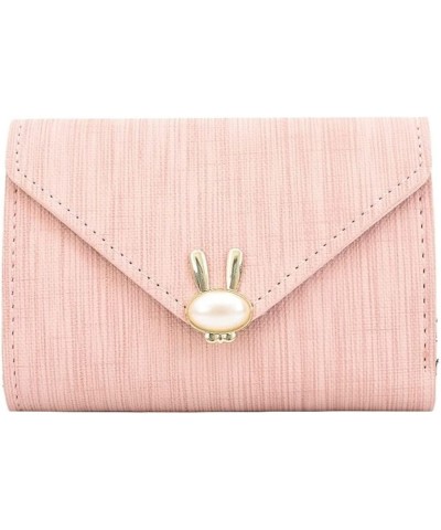 Wallet New Pearl Wallet Short Soft Leather Clip Fashion Three Fold Korean Student's Wallet Small Rabbit Wallet (Color : Green...