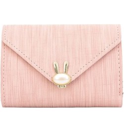 Wallet New Pearl Wallet Short Soft Leather Clip Fashion Three Fold Korean Student's Wallet Small Rabbit Wallet (Color : Green...