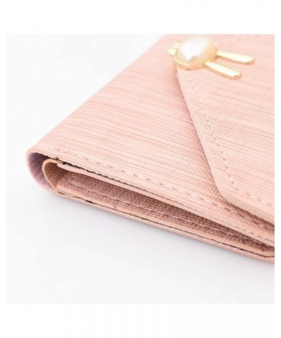 Wallet New Pearl Wallet Short Soft Leather Clip Fashion Three Fold Korean Student's Wallet Small Rabbit Wallet (Color : Green...