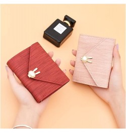 Wallet New Pearl Wallet Short Soft Leather Clip Fashion Three Fold Korean Student's Wallet Small Rabbit Wallet (Color : Green...