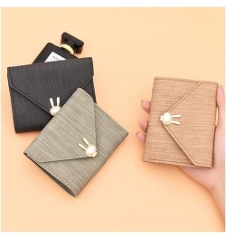 Wallet New Pearl Wallet Short Soft Leather Clip Fashion Three Fold Korean Student's Wallet Small Rabbit Wallet (Color : Green...