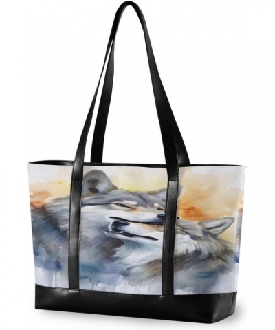 Wolfs Colorful Tote Bag for Women Big Capacity Shoulder Bag Ladies Handbag Messenger Tote Bags Purse for Summer Beach Travel ...