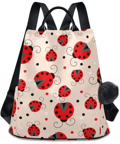 Backpack Purse for Women Fashion Travel Anti-theft Cute Ladybird Polka Dot Daypack Casual Shoulder Bag Medium Size $23.93 Bac...